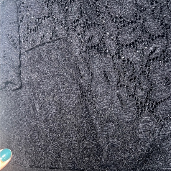 Chic Black Lace Long Sleeve Dress - Picture 6 of 7